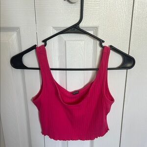 Pink Ribbed Crop Top